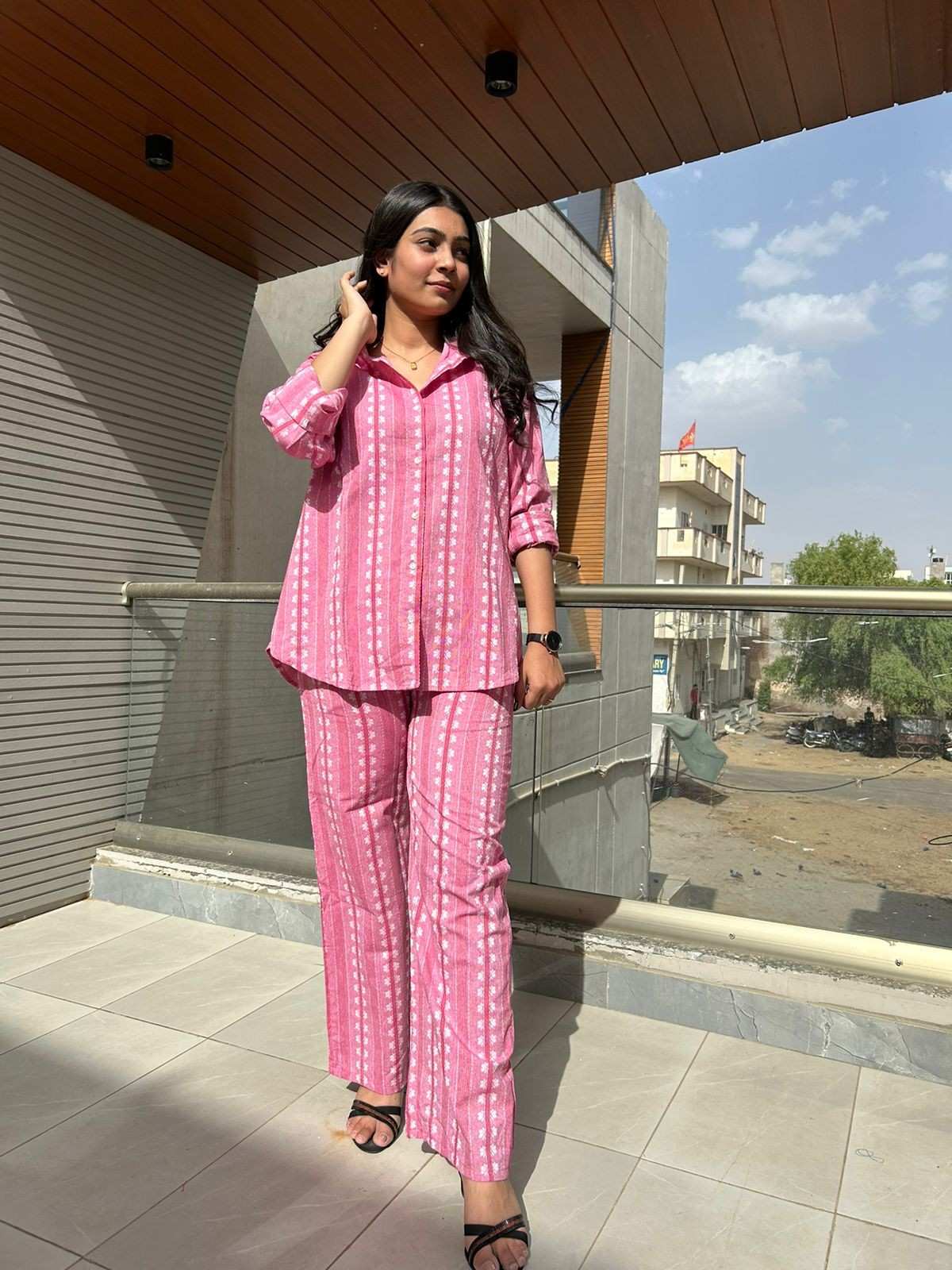 Cotton Self design coordset