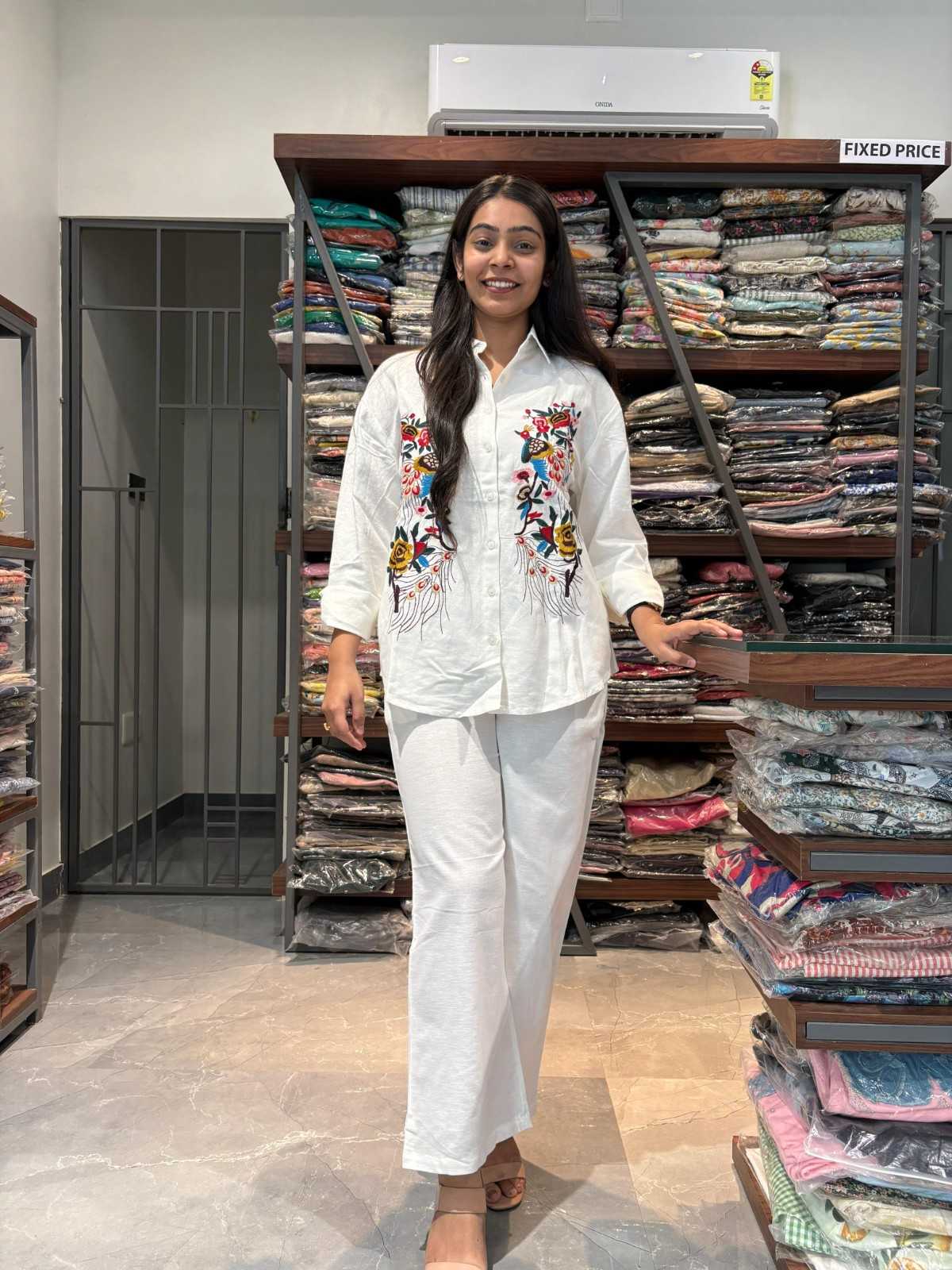 Embroidered Linen coordset