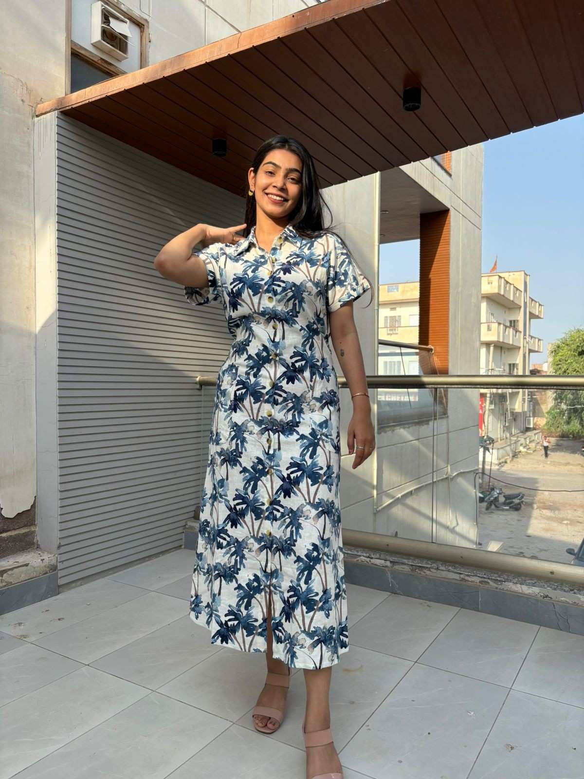 Khadi linen Shirt dress