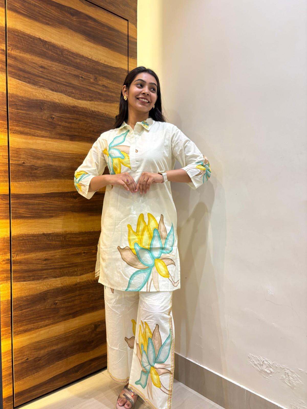 Cotton digital print long Coordset