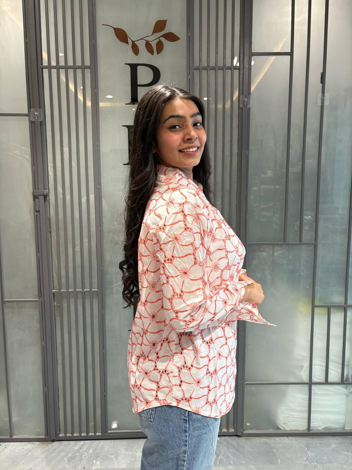 Cutwork thread work shirt