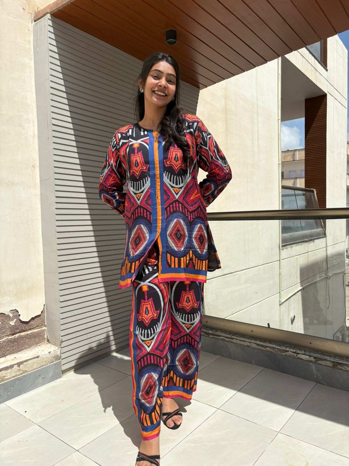 Digital print banan crepe coordset