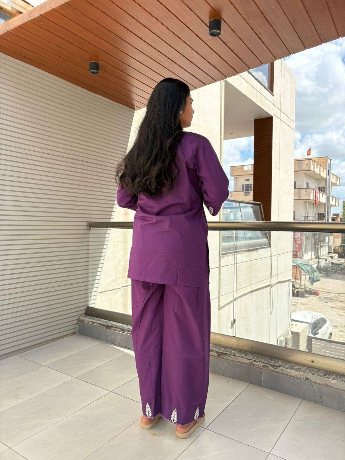 Cotton embroidered Tunic coordset