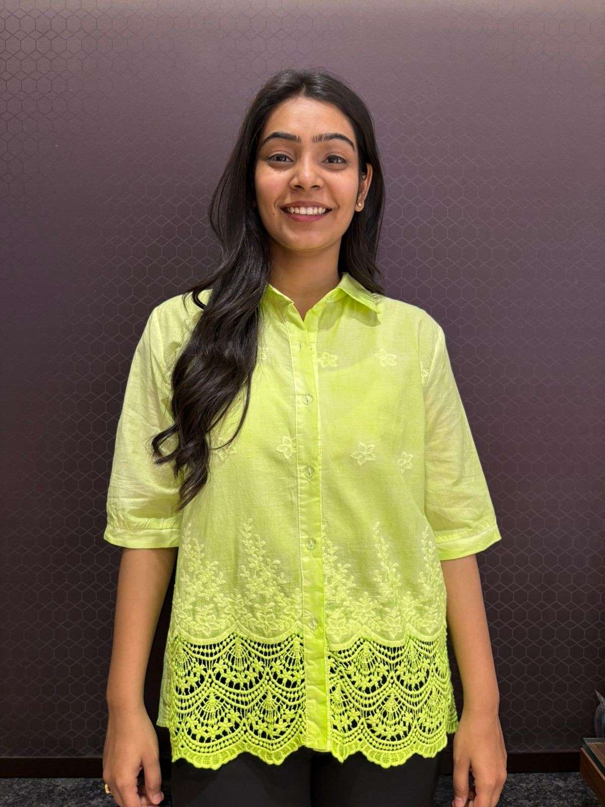 Cotton embroidered shirt
