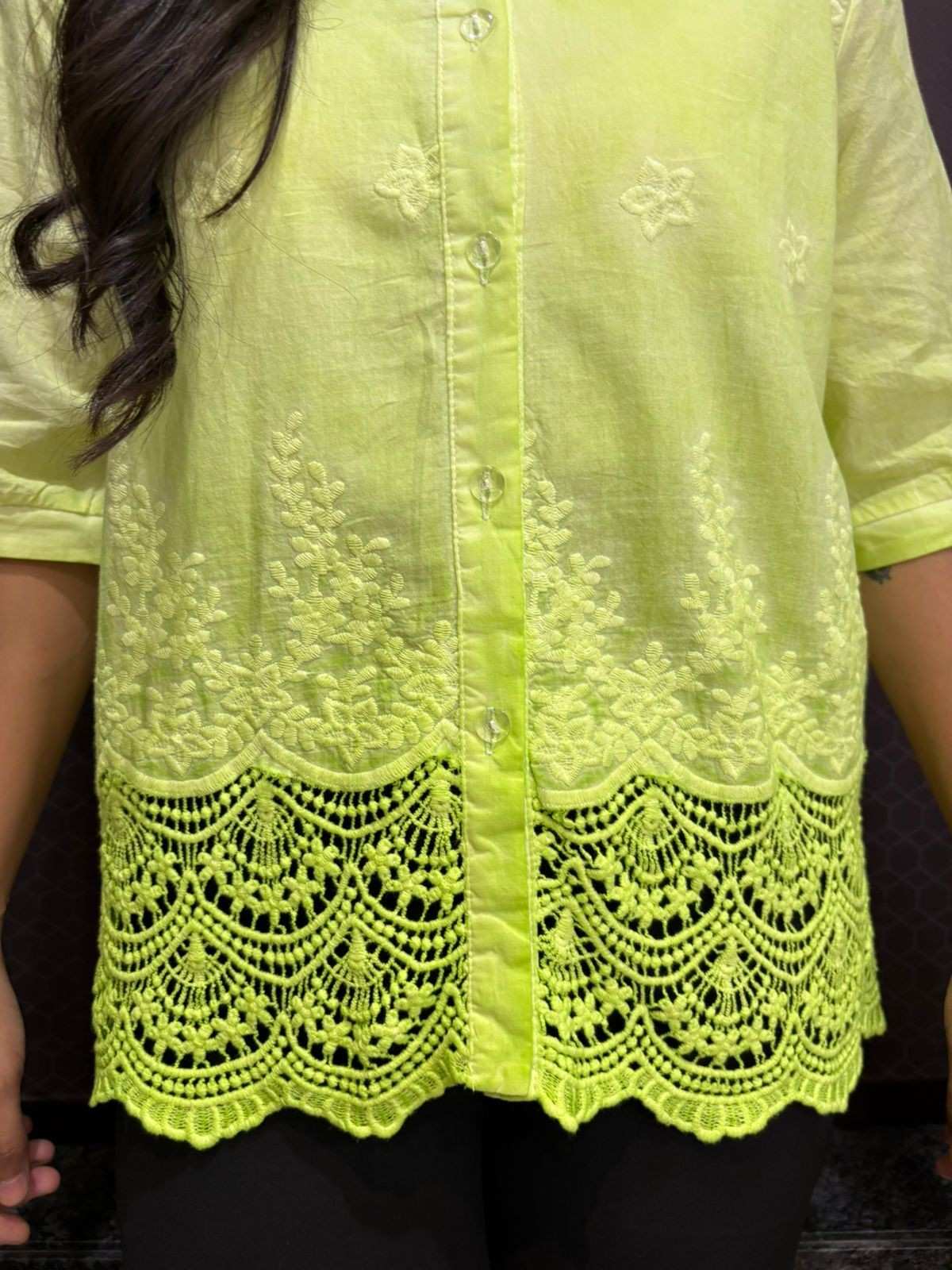 Cotton embroidered shirt