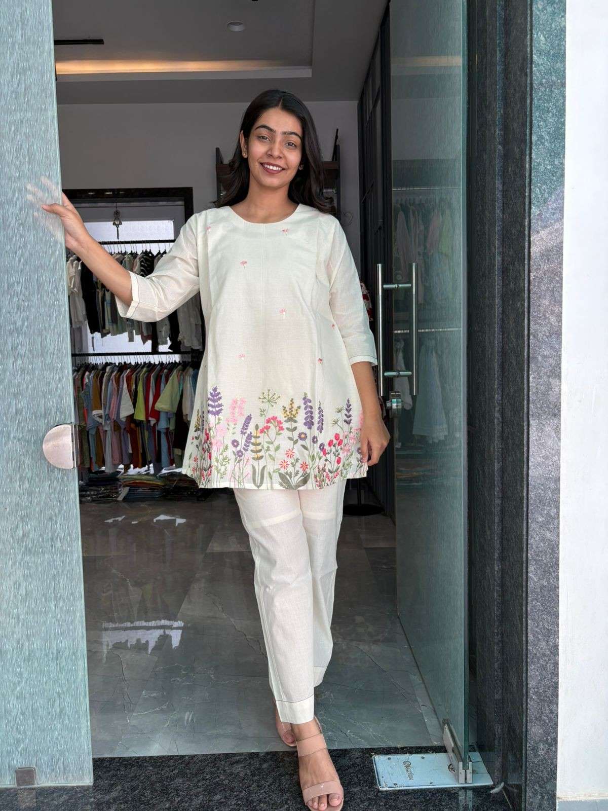 Cotton embroidered coordset