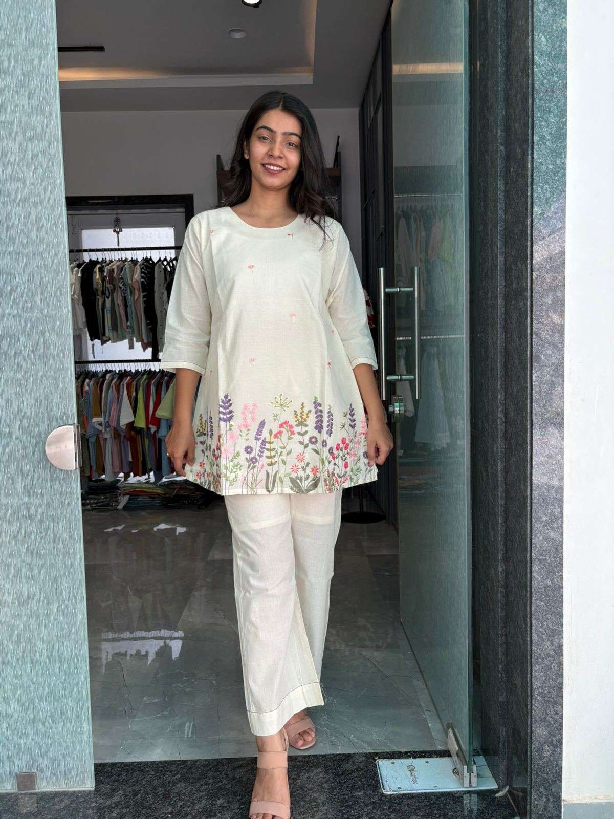 Cotton embroidered coordset