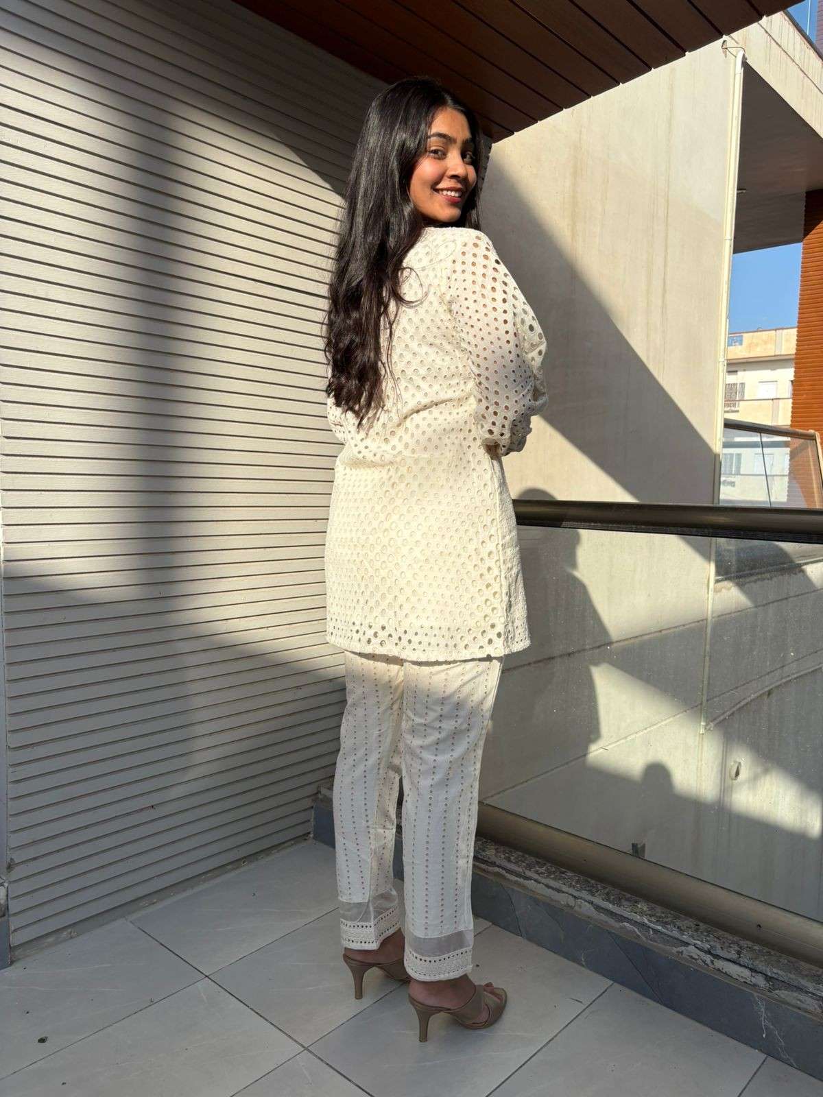 Cutwork cotton Laced coordset