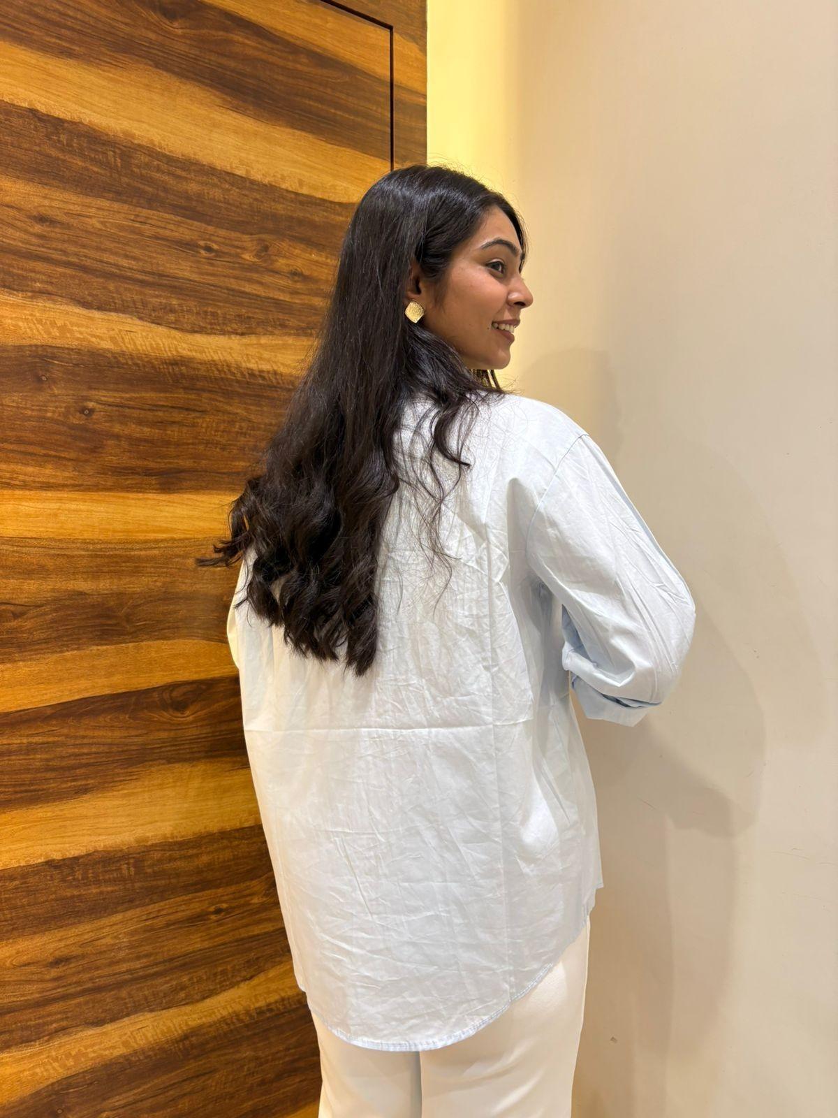 Stone Embellished cotton shirt