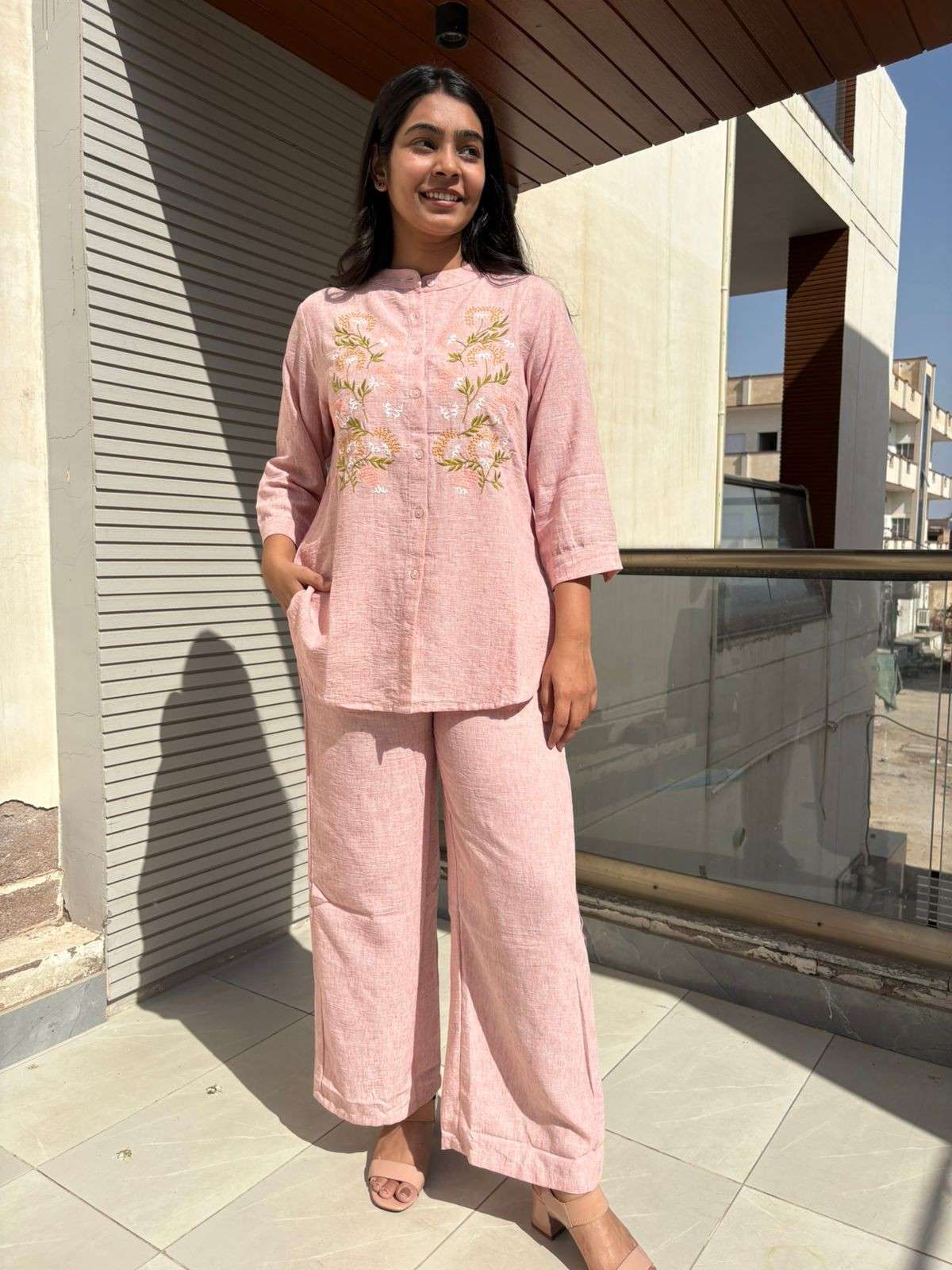 Cotton embroidered coordset