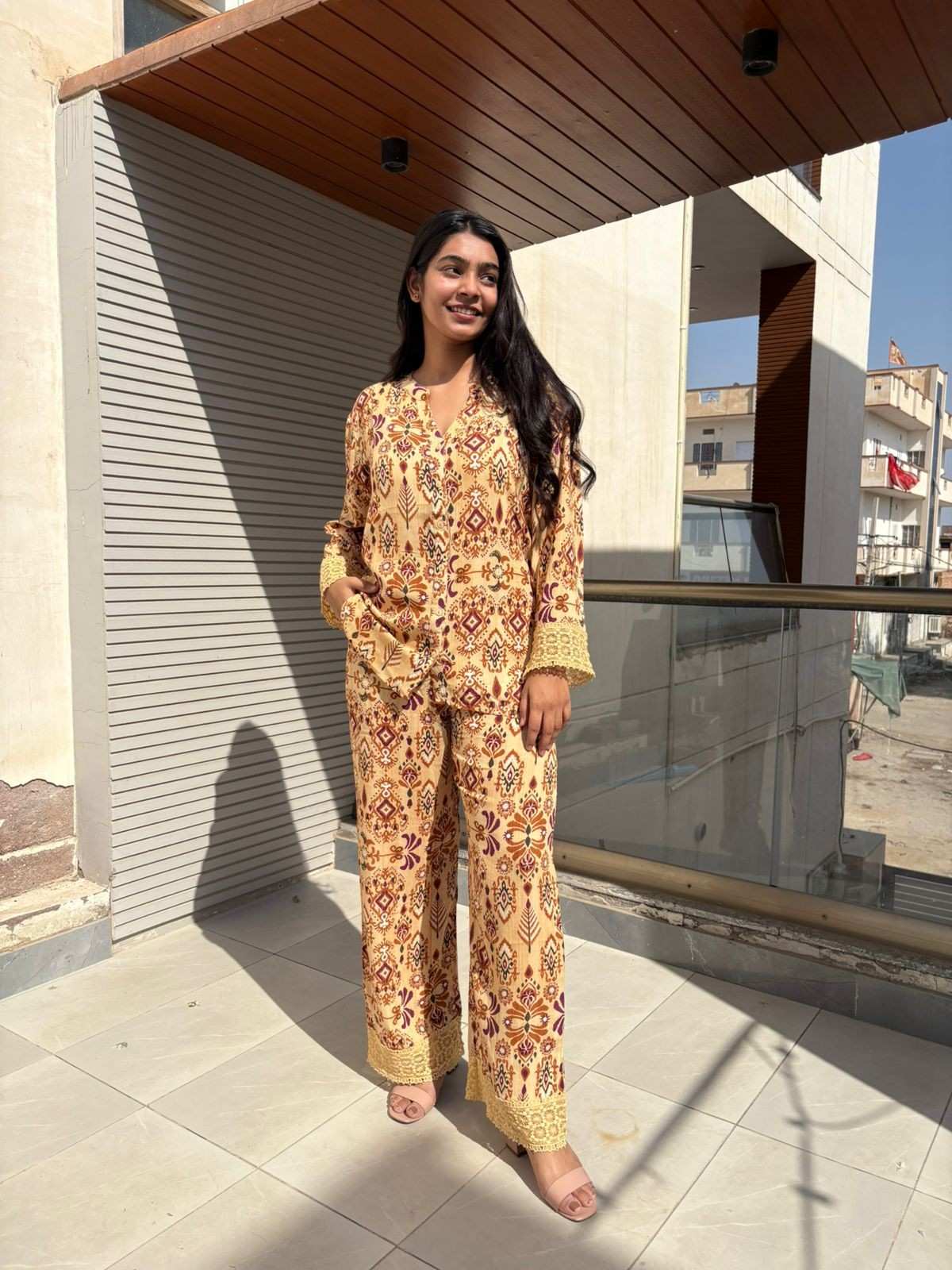 Cotton Selfwork printed coirdset