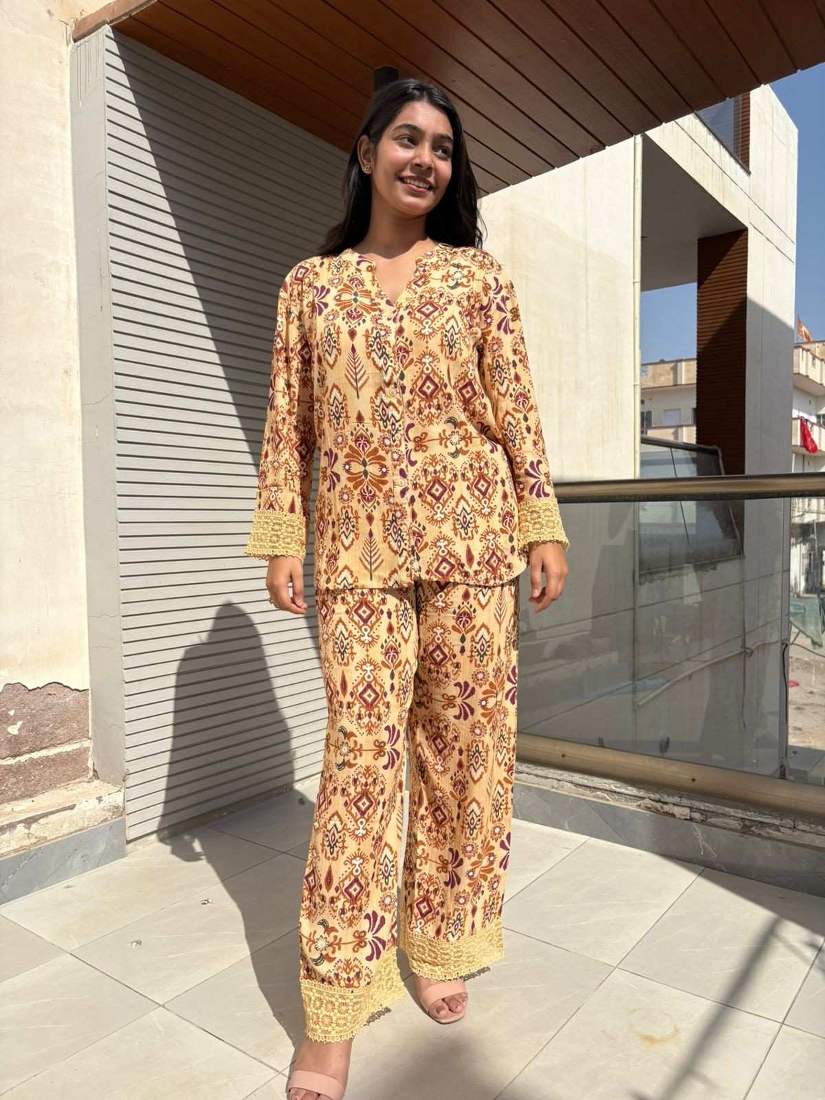 Cotton Selfwork printed coirdset