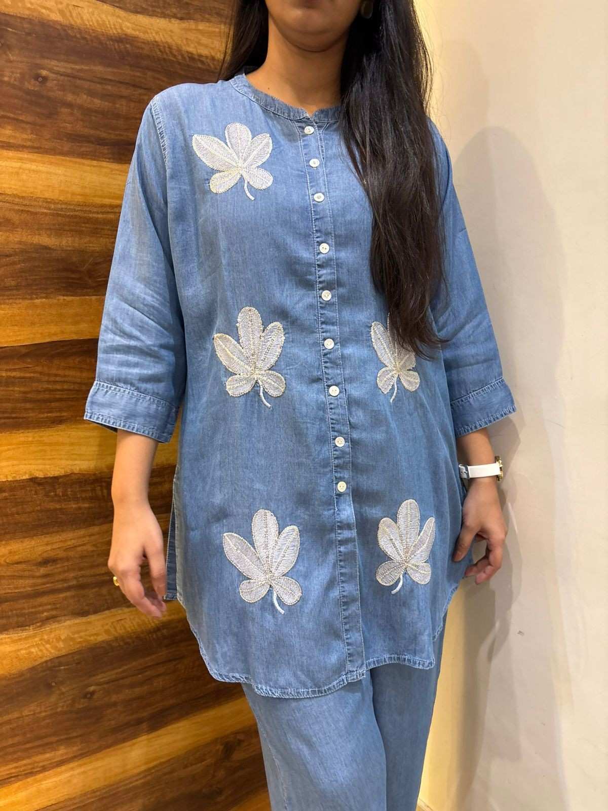 Denim Patch embroidered coordset