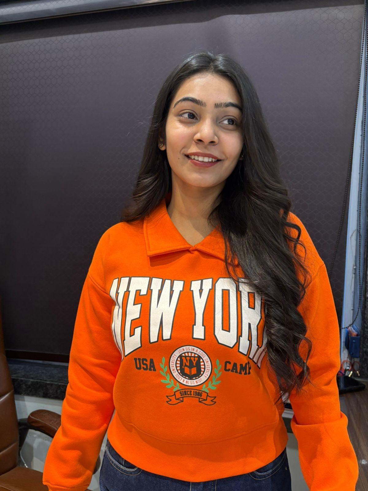 Solid collar Sweatshirt