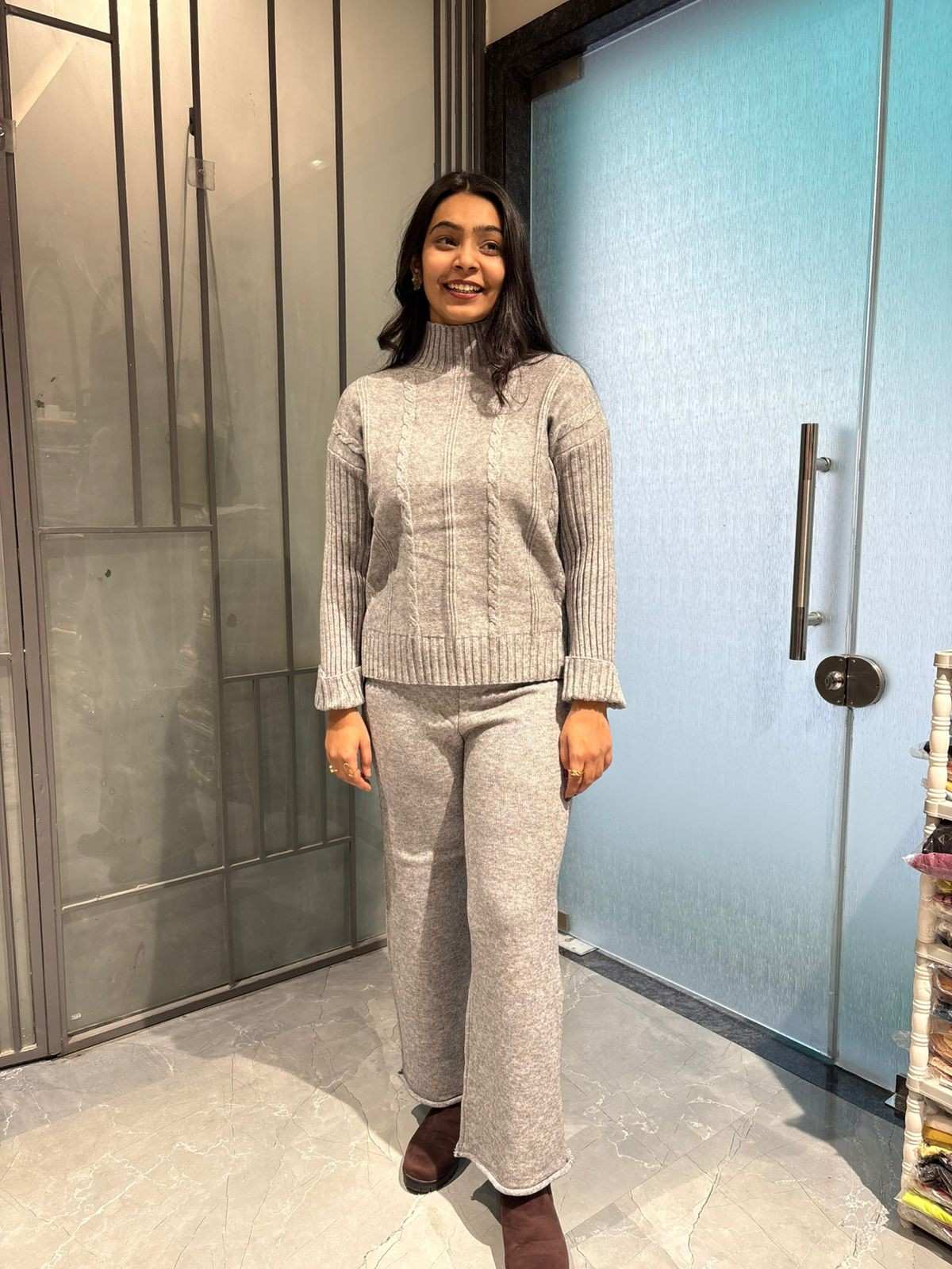 Woolen highneck coordset