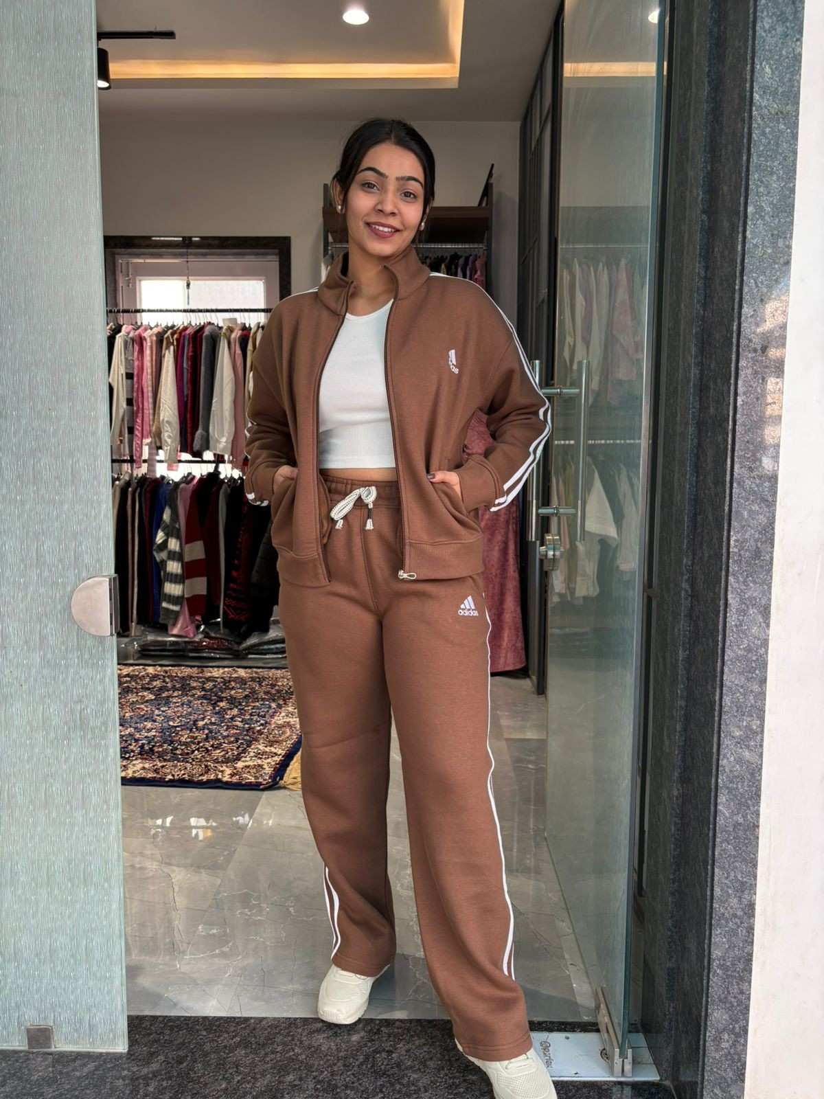 Woolen fleece lining track suit