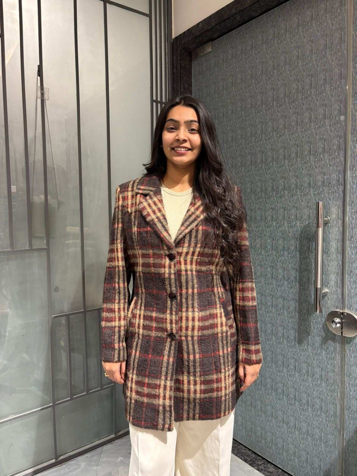 Winter Blazer checks coat